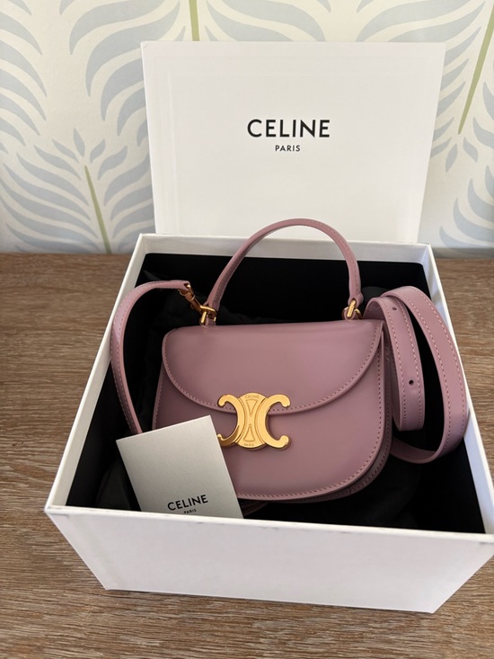 Celine Handbags - NWT Celine Mini Besace Clea in Shiny Calfskin Leather Dusty Pink